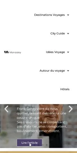 Forhåndsvisning av nettstedet Les meilleurs adresses pour voyager, medium fra Frankrike for sponsede artikler