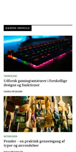 Anteprima del sito aktiveliv.dk, media di Danimarca per articoli sponsorizzati
