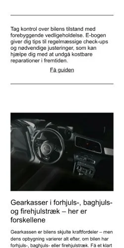 Forhåndsvisning av nettstedet autoavis.dk, medium fra Danmark for sponsede artikler