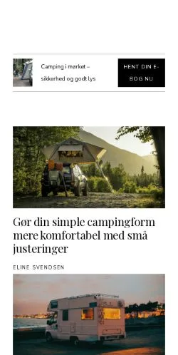 Vista previa del sitio bedrecamping.dk, medio de Dinamarca para artículos patrocinados