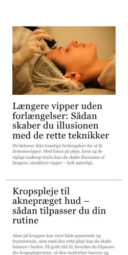 Sponsorlu makaleler için Danimarka medyası behandlingsnet.dk sitesinin önizlemesi