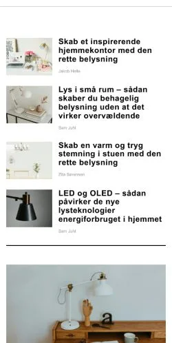 Anteprima del sito belysningsbladet.dk, media di Danimarca per articoli sponsorizzati