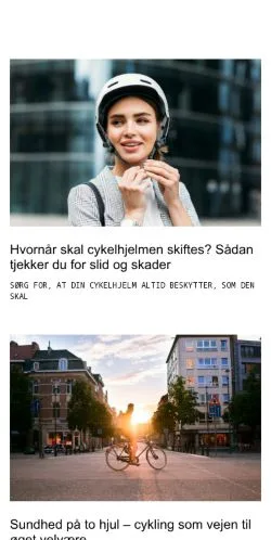 Podgląd witryny cykelvej.dk, medium z kraju Dania do artykułów sponsorowanych