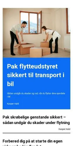Anteprima del sito effektivflytning.dk, media di Danimarca per articoli sponsorizzati