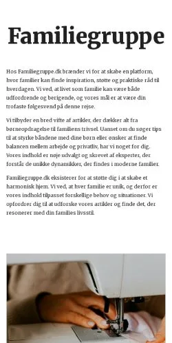 Podgląd witryny familiegruppe.dk, medium z kraju Dania do artykułów sponsorowanych