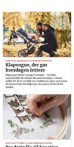 Anteprima del sito familiehytten.dk, media di Danimarca per articoli sponsorizzati