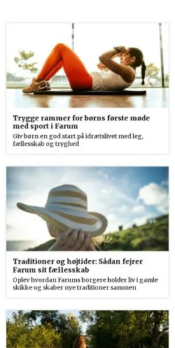 Podgląd witryny farumliv.dk, medium z kraju Dania do artykułów sponsorowanych
