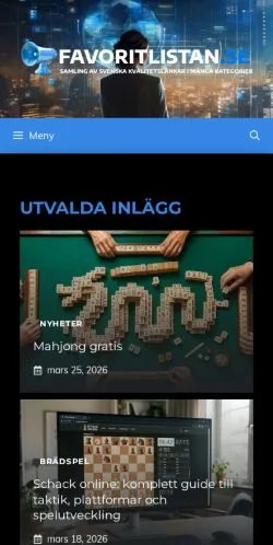Podgląd witryny Favoritlistan, medium z kraju Szwecja do artykułów sponsorowanych