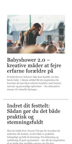 Forhåndsvisning av nettstedet festmere.dk, medium fra Danmark for sponsede artikler