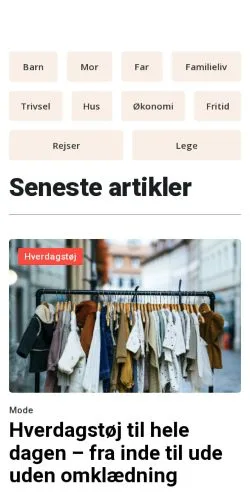 Anteprima del sito friefamilier.dk, media di Danimarca per articoli sponsorizzati