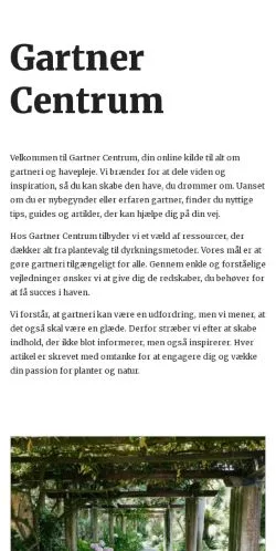 Forhåndsvisning af gartnercentrum.dk, medie fra Danmark til sponsorerede artikler