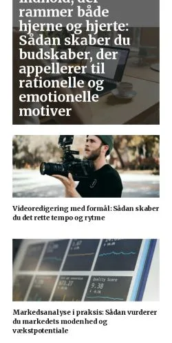 Anteprima del sito godmarketing.dk, media di Danimarca per articoli sponsorizzati