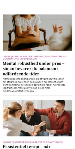 Sponsorlu makaleler için Danimarka medyası godterapi.dk sitesinin önizlemesi