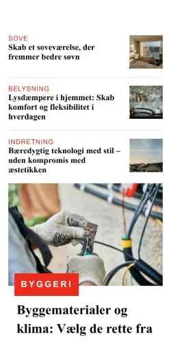 Anteprima del sito hjemmenyt.dk, media di Danimarca per articoli sponsorizzati