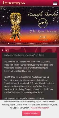 스폰서 기사용 독일 매체 Insomnia Berlin 사이트 미리보기