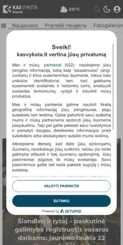 Podgląd witryny Kas vyksta Kaune, medium z kraju Litwa do artykułów sponsorowanych