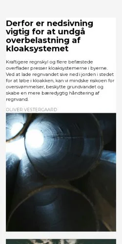 Anteprima del sito kloakfirmaer.dk, media di Danimarca per articoli sponsorizzati