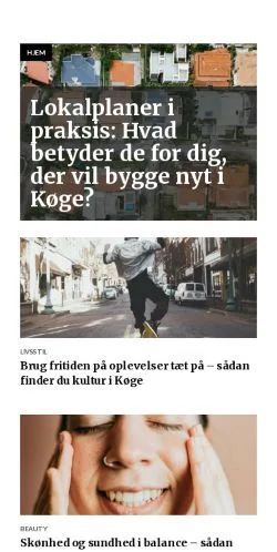 Preview of the koegenser.dk website, a media outlet in Denmark for sponsored articles