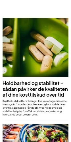 Anteprima del sito kosttilskuddet.dk, media di Danimarca per articoli sponsorizzati
