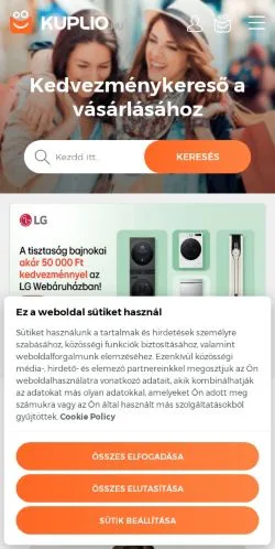 Anteprima del sito KUPLIO, media di Ungheria per articoli sponsorizzati