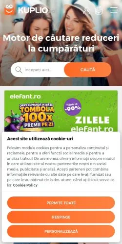 スポンサード記事向けのルーマニアメディア、KUPLIOのサイトプレビュー