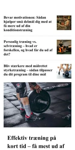 Anteprima del sito merefitness.dk, media di Danimarca per articoli sponsorizzati