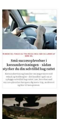 Forhåndsvisning av nettstedet mitkoerekort.dk, medium fra Danmark for sponsede artikler
