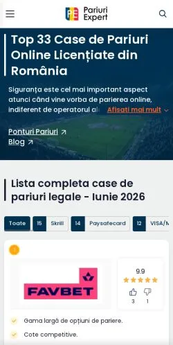 Podgląd witryny Pariuriexpert, medium z kraju Rumunia do artykułów sponsorowanych