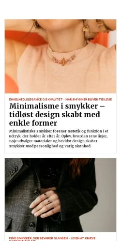 Anteprima del sito smykkemoden.dk, media di Danimarca per articoli sponsorizzati