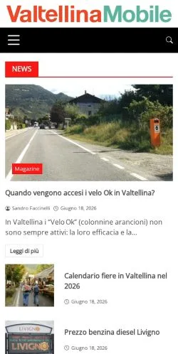 Podgląd witryny Valtellina Mobile, medium z kraju Włochy do artykułów sponsorowanych