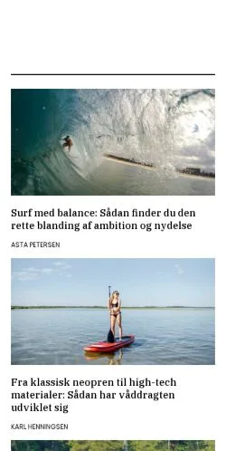 Preview of the vandzone.dk website, a media outlet in Denmark for sponsored articles