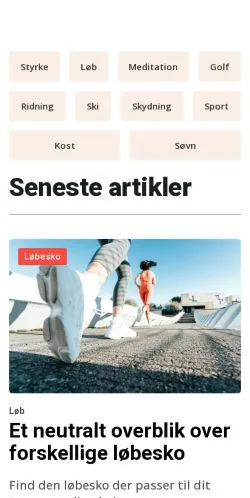 Podgląd witryny websport.dk, medium z kraju Dania do artykułów sponsorowanych