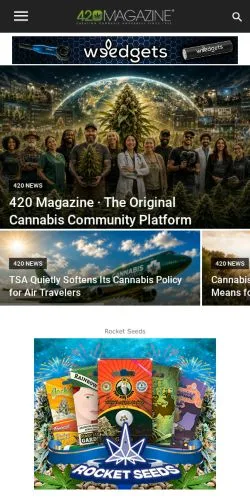 Anteprima del sito 420 Magazine, media di Stati Uniti per articoli sponsorizzati