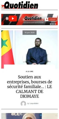 Anteprima del sito Lequotidien, media di Francia per articoli sponsorizzati
