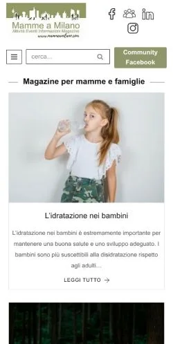 Podgląd witryny Mamme a Milano, medium z kraju Włochy do artykułów sponsorowanych