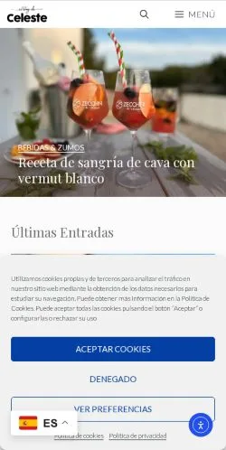 Anteprima del sito El Blog de Celeste, media di Spagna per articoli sponsorizzati