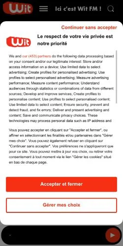 Preview of the Wit Fm website, a media outlet in France for sponsored articles