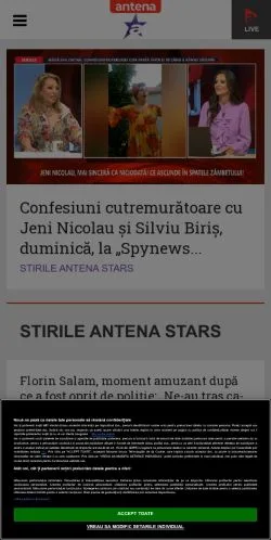 Anteprima del sito AntenaStars, media di Romania per articoli sponsorizzati