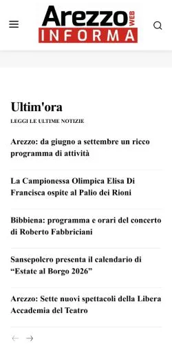 Anteprima del sito ArezzoInforma, media di Italia per articoli sponsorizzati