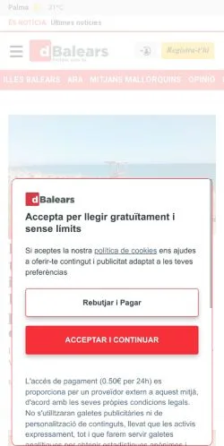 Podgląd witryny dBalears, medium z kraju Stany Zjednoczone do artykułów sponsorowanych