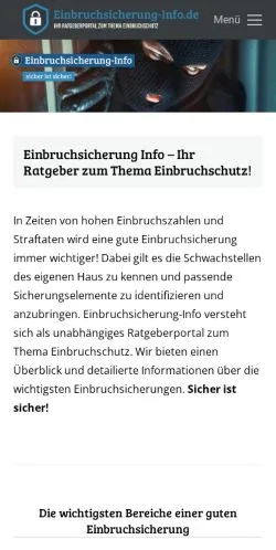 Vorschau der Website Einbruchsicherung Info, Medium aus Deutschland für gesponserte Artikel