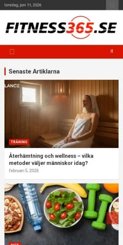 Anteprima del sito FITNESS365, media di Svezia per articoli sponsorizzati
