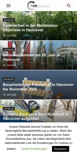 Anteprima del sito Hannover City News, media di Germania per articoli sponsorizzati
