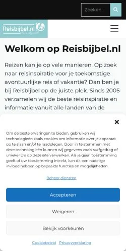 Anteprima del sito Reisbijbel, media di Paesi Bassi per articoli sponsorizzati
