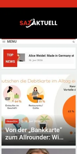 Podgląd witryny Städtische Allgemeine Zeitung -, medium z kraju Niemcy do artykułów sponsorowanych