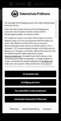 Preview of the SV Wacker Burghausen website, a media outlet in Germany for sponsored articles