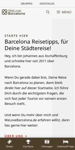 Anteprima del sito Barcelona Reisetipps, media di Germania per articoli sponsorizzati