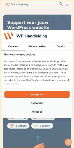 Anteprima del sito WP Handleiding, media di Paesi Bassi per articoli sponsorizzati
