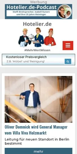 Podgląd witryny Hotelier, medium z kraju Niemcy do artykułów sponsorowanych