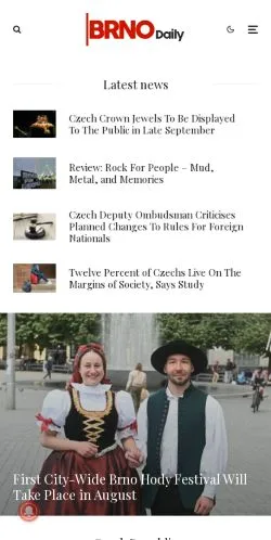 Anteprima del sito Brno Daily, media di Stati Uniti per articoli sponsorizzati